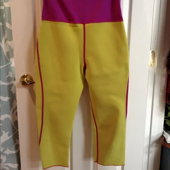 Zaggora Hot Pink Neoprene Compression Thermal Fitted Work Out Leggings Pants L - Picture 5 of 9